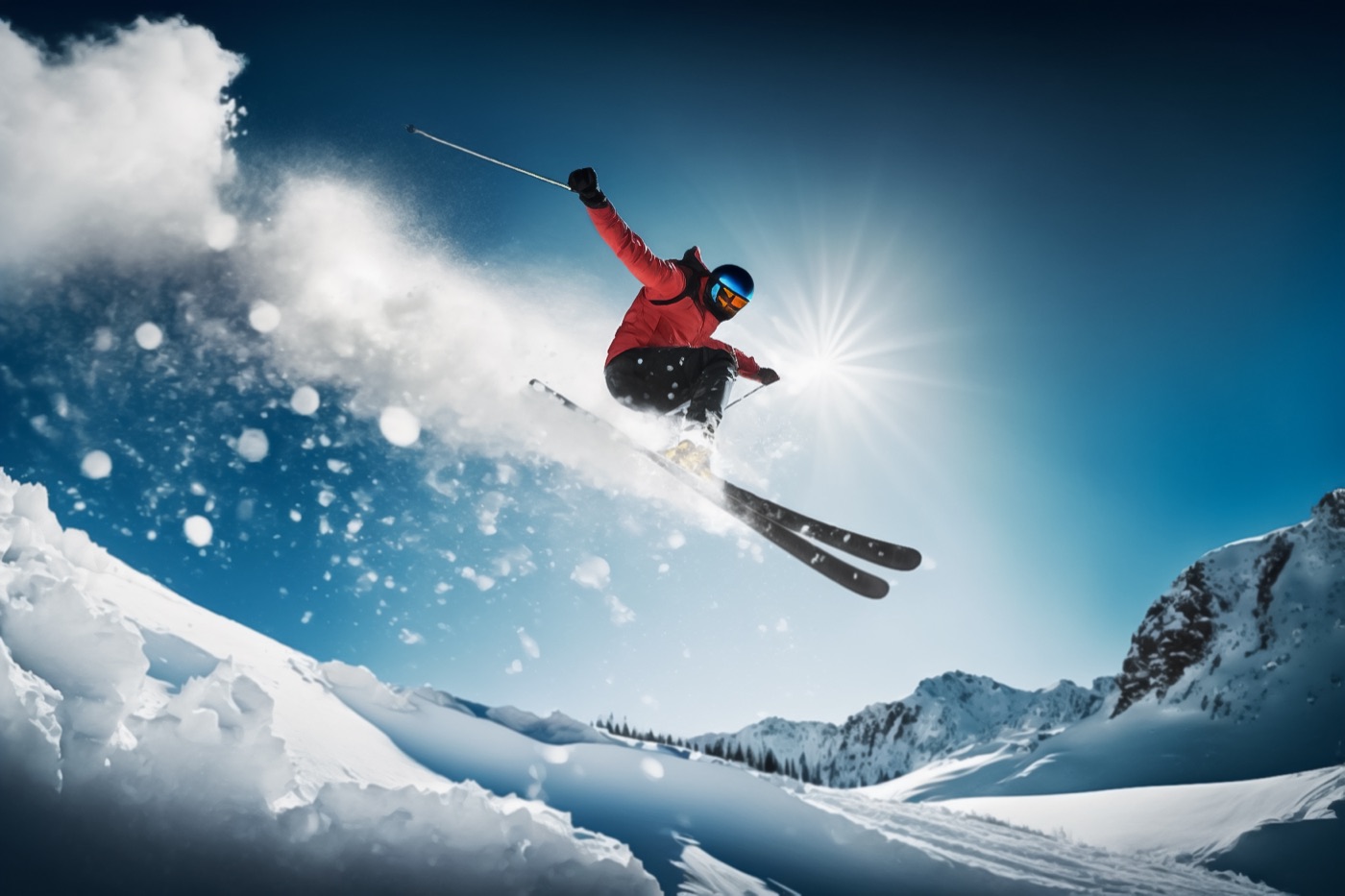 Skiing in the Alps near The Nest Lavaux